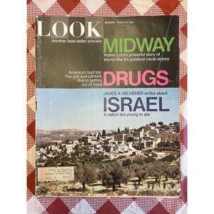 Look Magazine August 8 1967 Unisex OS Multi Good 60s Drugs Midway Israel Ads